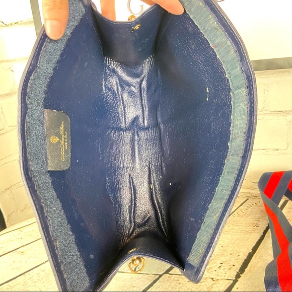 Gucci blue sherry line clutch crossbody bag - Picture 10 of 15